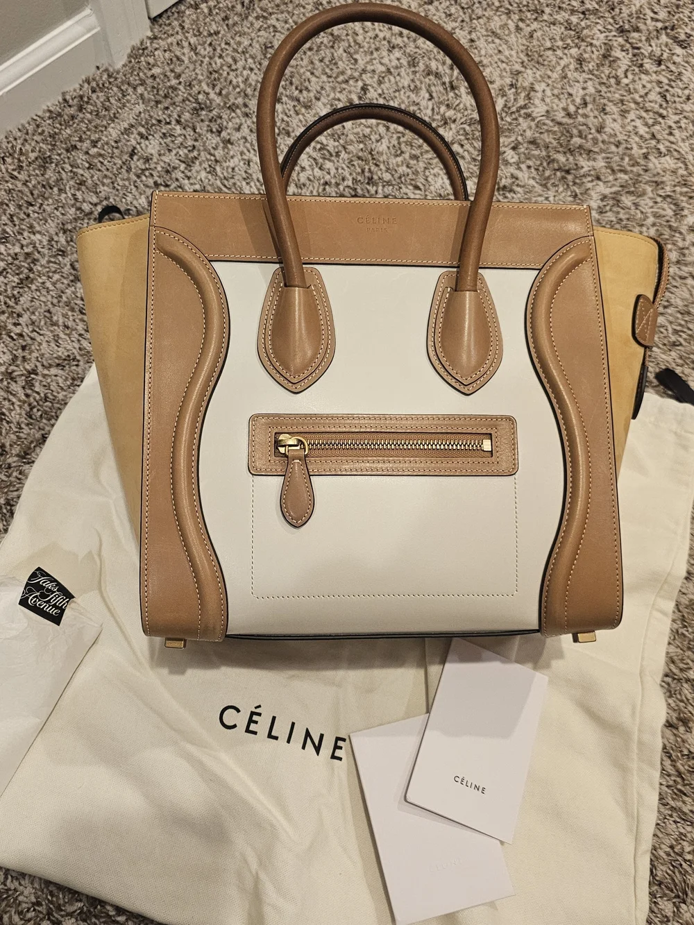 Celine Micro Luggage Tote Tricolor